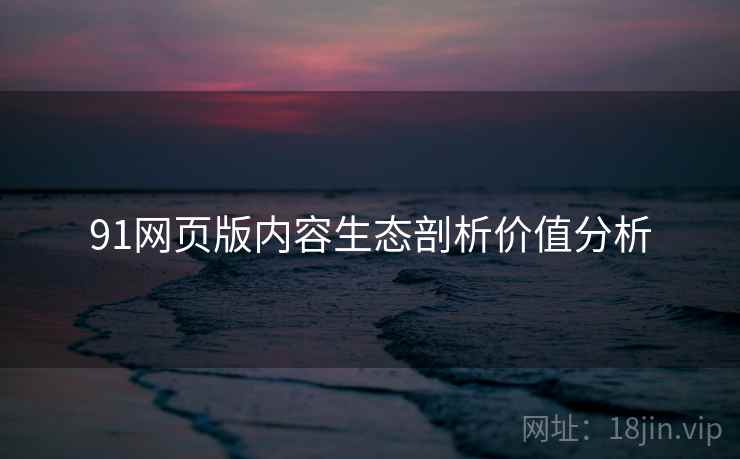 91网页版内容生态剖析价值分析